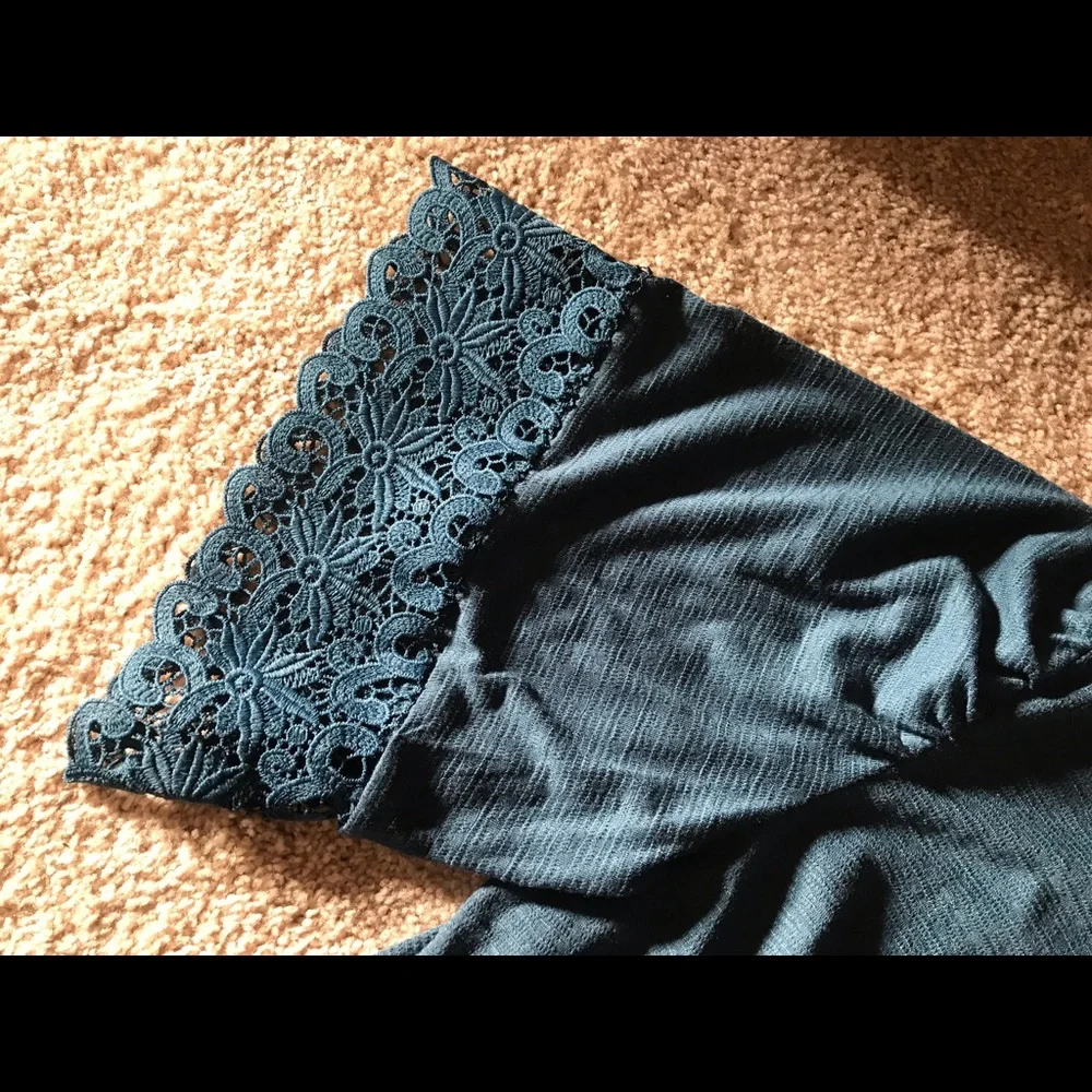 Loralette by Avenue Teal Blouse - Picture 3 of 6